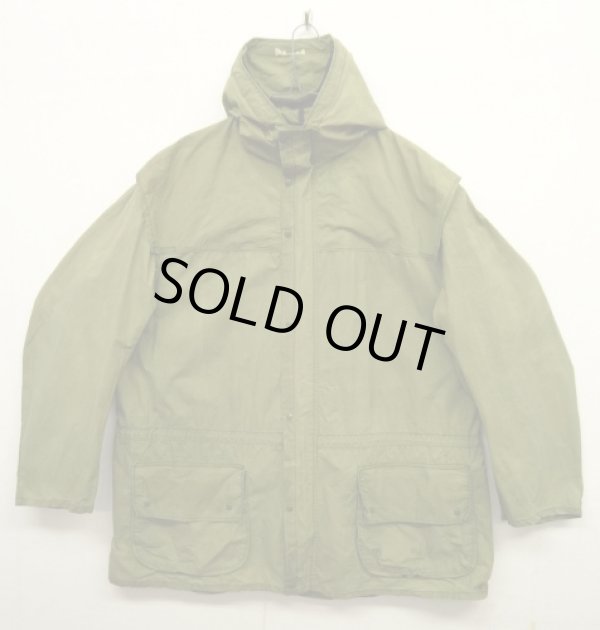 画像1: 70'S BARBOUR 1クレスト "UNLINED DURHAM" オイルドジャケット OLIVE イングランド製 (VINTAGE)