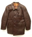 画像1: 70'S GVF製 "コルビジェジャケット" 裏地ウール レザージャケット BROWN フランス製 (VINTAGE)