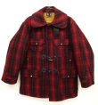 画像1: 50'S WOOLRICH 黒タグ ウール マッキーノコート レッド/ブラック (VINTAGE)