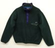 画像1: 90'S PATAGONIA 旧タグ シンチラ スナップT フリースジャケット グリーン USA製 (VINTAGE)