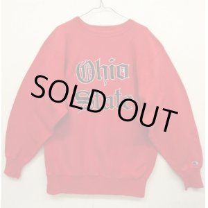 画像: 90'S CHAMPION "OHIO STATE(目あり）" 刺繍タグ リバースウィーブ レッド USA製 (VINTAGE)