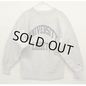 画像: 90'S CHAMPION "UNIVERSITY LIGGETT" 刺繍タグ 染み込みプリント リバースウィーブ グレー USA製 (VINTAGE)