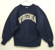 画像1: 90'S CHAMPION "VIRGINIA" 刺繍2枚タグ リバースウィーブ ネイビー USA製 (VINTAGE)