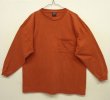 画像1: 90'S PATAGONIA 黒タグ オーバルロゴ刺繍 長袖 ポケット付きTシャツ オレンジ USA製 (VINTAGE)