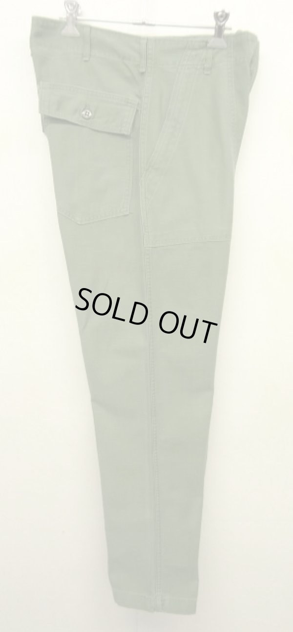 画像4: 60'S アメリカ軍 US ARMY "OG107" コットンサテン 平ボタン ベイカーパンツ W30L31 (VINTAGE)