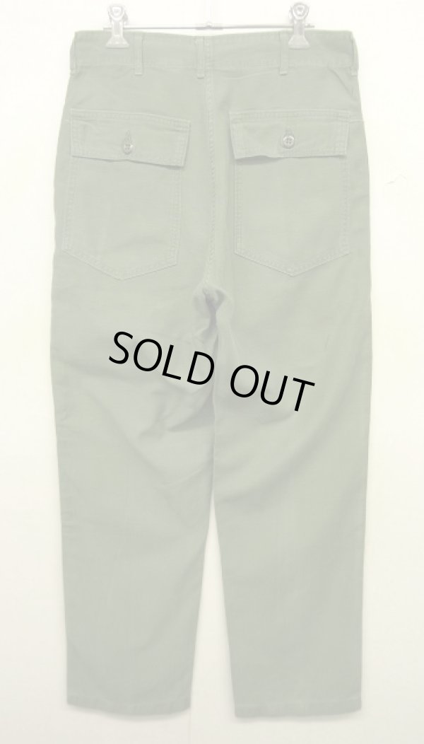 画像5: 60'S アメリカ軍 US ARMY "OG107" コットンサテン 平ボタン ベイカーパンツ W30L31 (VINTAGE)