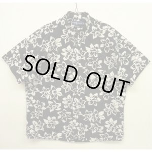 画像: 90'S RALPH LAUREN "GREGGOR" コットン 3点留めボタンダウン 半袖シャツ ブラックベース/花柄 (VINTAGE)