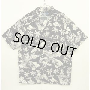 画像: 90'S RALPH LAUREN "CLASSIC FIT" ビスコース 半袖 オープンカラーシャツ ブラックベース/花柄 (VINTAGE)
