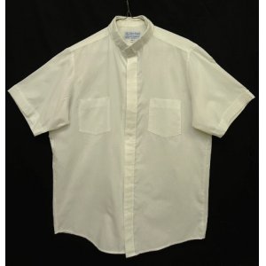 画像: 70'S R.J.TOOMEY CO "CLERICAL COLLAR" フライフロント 半袖シャツ ホワイト USA製 (VINTAGE)