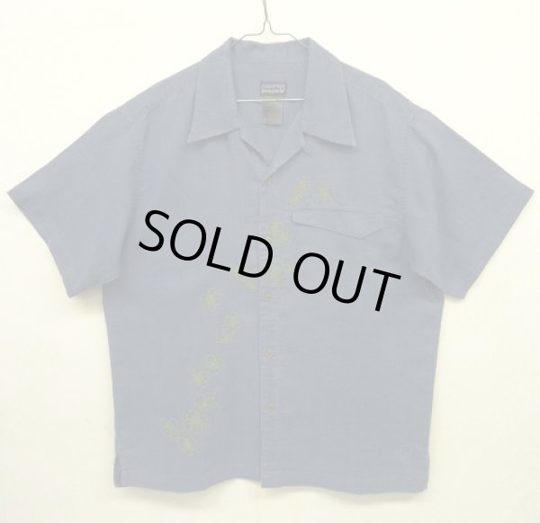 画像1: 00'S PATAGONIA "RHYTHM" ヘンプ/ポリ 刺繍入り 半袖 オープンカラーシャツ (VINTAGE)