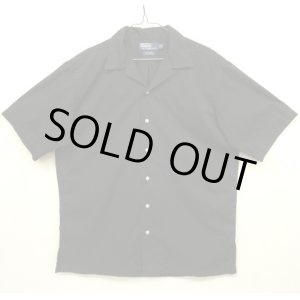 画像: 90'S RALPH LAUREN "CALDWELL" コットン 半袖 オープンカラーシャツ ブラック (VINTAGE)