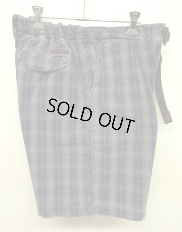 画像4: 90'S GRAMICCI 旧ロゴ プリーツ入り ベルト付き ショーツ インディゴ/チェック柄 USA製 (VINTAGE)