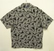 画像1: 90'S RALPH LAUREN レーヨン 半袖 オープンカラーシャツ ブラックベース/花柄 (VINTAGE)