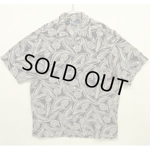画像: 90'S RALPH LAUREN レーヨン 半袖 オープンカラーシャツ ブラックベース/花柄 (VINTAGE)