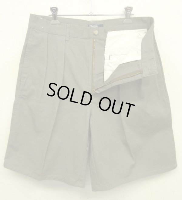 画像2: 90'S RALPH LAUREN "POLO CHINO" ツープリーツ チノショーツ カーキ USA製 (DEADSTOCK)