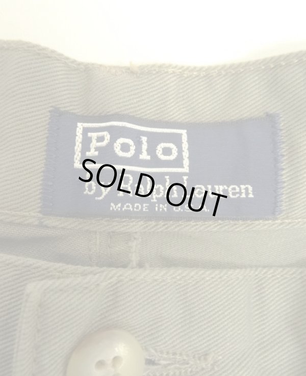 画像3: 90'S RALPH LAUREN "POLO CHINO" ツープリーツ チノショーツ カーキ USA製 (DEADSTOCK)