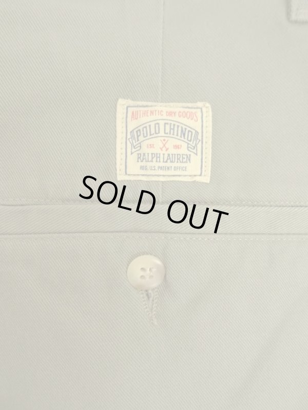画像7: 90'S RALPH LAUREN "POLO CHINO" ツープリーツ チノショーツ カーキ USA製 (DEADSTOCK)