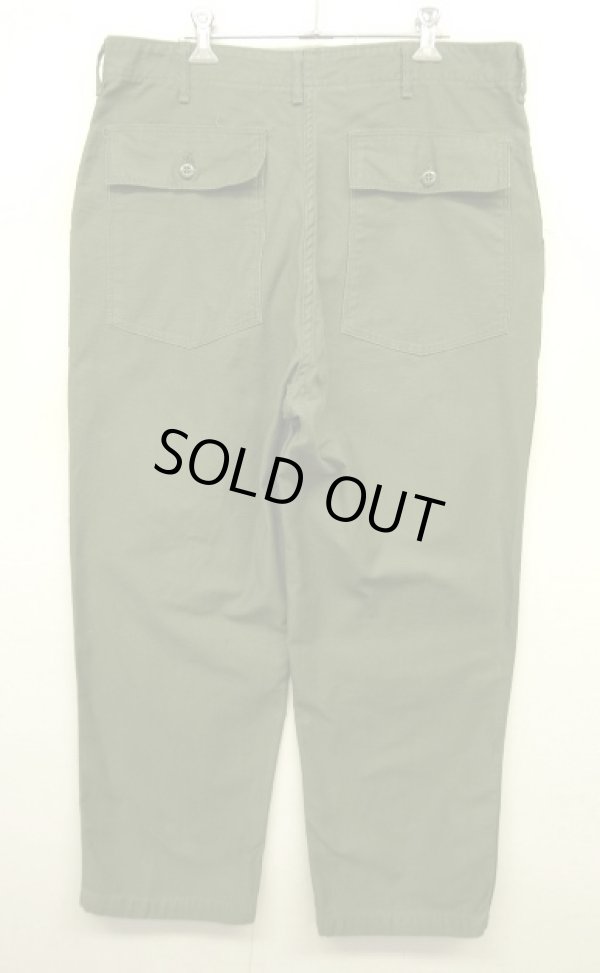 画像6: 60'S アメリカ軍 US ARMY "OG107" コットンサテン 平ボタン ベイカーパンツ W38L31 (VINTAGE)