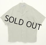 画像: 90'S RALPH LAUREN "CALDWELL" 裾ロゴ入り シルク/リネン 半袖 オープンカラーシャツ オリーブ (VINTAGE)