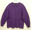 画像1: 90'S RALPH LAUREN シングルステッチ 耳付きポケット 長袖 Tシャツ パープル USA製 (VINTAGE)