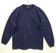 画像1: 90'S PATAGONIA 黒タグ オーバルロゴ刺繍 長袖 ポケット付きTシャツ ネイビー トルコ製 (VINTAGE)