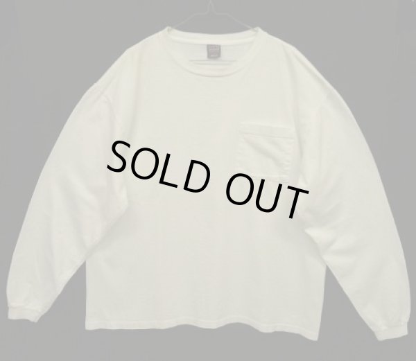 画像1: 90'S PATAGONIA 黒タグ オーバルロゴ刺繍 長袖 ポケット付きTシャツ ホワイト USA製 (VINTAGE)