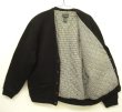 画像2: 90'S J.CREW 旧タグ 中綿入り ウール Vネック カーディガン ブラック (VINTAGE)