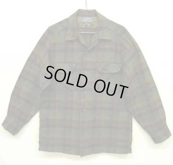 画像1: 60'S PENDLETON "BOARD SHIRT" ウール オープンカラーシャツ チェック柄 USA製 (VINTAGE)