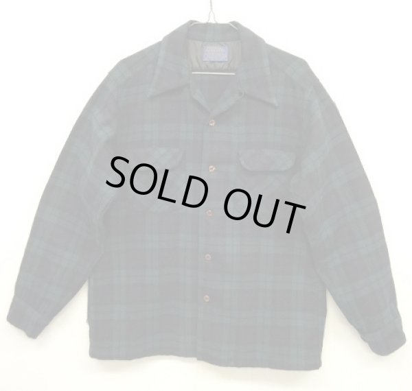 画像1: 70'S PENDLETON "BOARD SHIRT" ウール オープンカラーシャツ チェック柄 USA製 (VINTAGE)