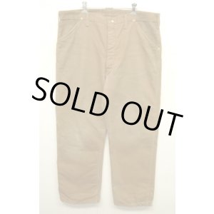 画像: 70'S CARHARTT プリントタグ 裏キルティング ダックパンツ ブラウン 42TALONジップ (VINTAGE)