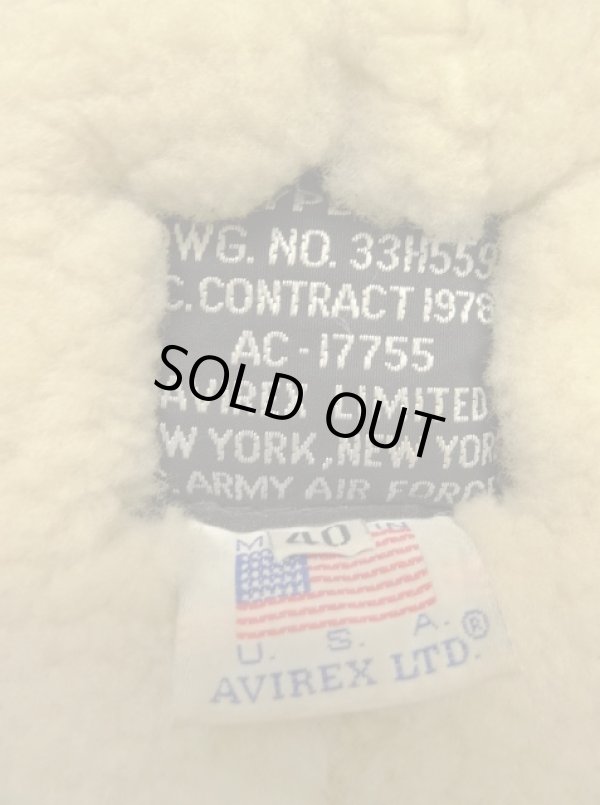 画像2: 90'S AVIREX B-3 リアルムートン フライトジャケット USA製 (VINTAGE)