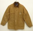 画像1: 70'S CARHARTT プリントタグ 裏地ブランケット ダックジャケット ブラウン USA製 (VINTAGE)