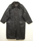 画像1: 90'S BARBOUR 3クレスト 旧タグ "BURGHLEY" オイルドコート NAVY イングランド製 (VINTAGE)