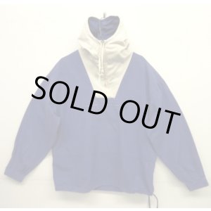 画像: 90'S J.CREW 旧タグ 切り替え コットン アノラックパーカー NAVY/WHITE (VINTAGE)
