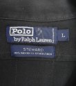 画像2: 90'S RALPH LAUREN "STEWARD" レーヨン 長袖 オープンカラーシャツ ブラック/チョークストライプ (VINTAGE)