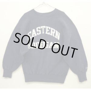 画像: 90'S CHAMPION "EASTERN MICHIGAN" 刺繍タグ リバースウィーブ ネイビー USA製 (VINTAGE)
