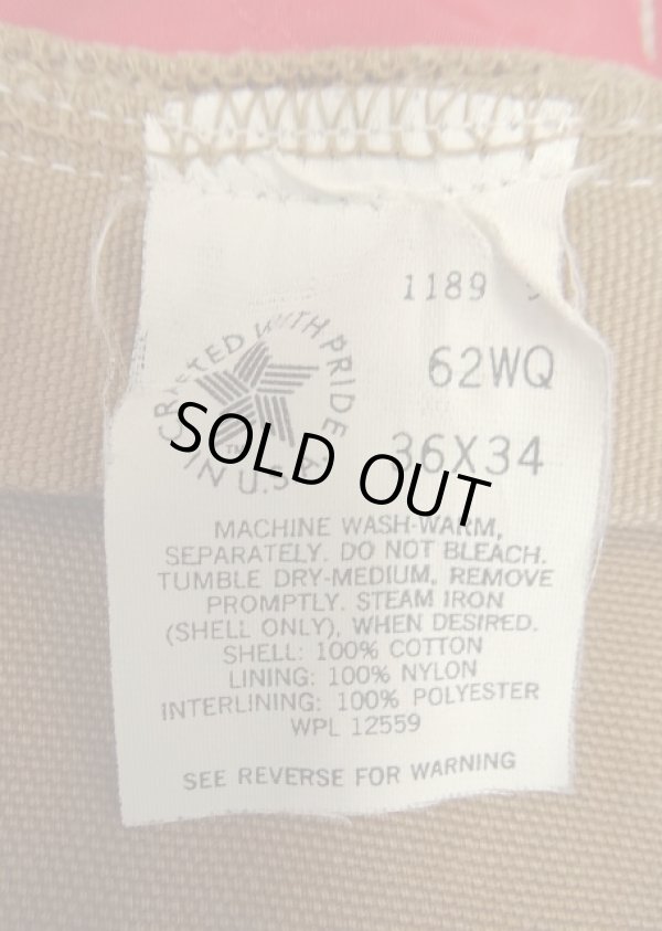 画像2: 80'S CARHARTT 100周年タグ 裏地付き ダックパンツ ブラウン USA製 (VINTAGE)