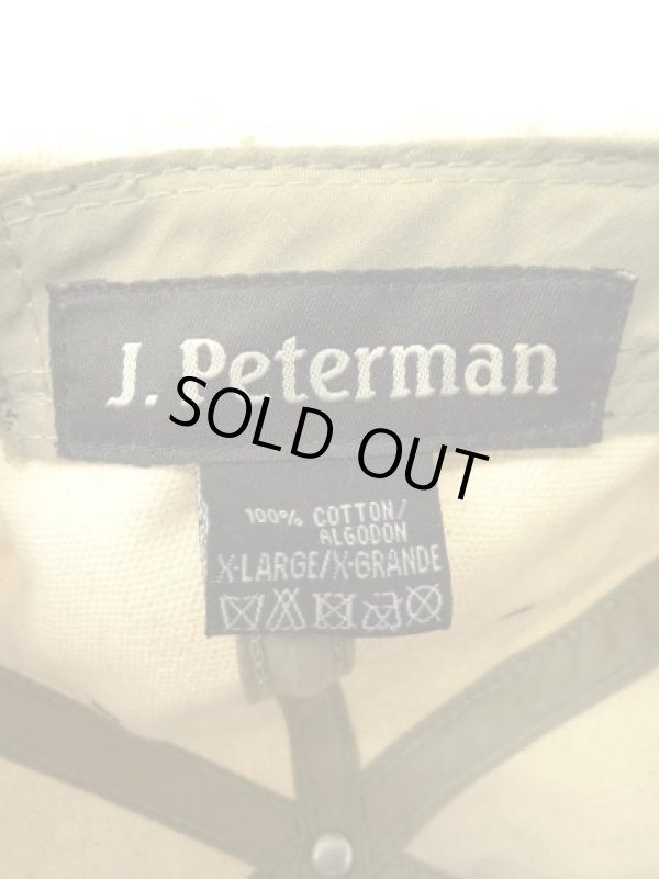 画像6: 90'S J.PETERMAN キャンバス/レザー ロングビルキャップ オフホワイト/ブラウン (DEADSTOCK)