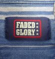 画像2: 90'S FADED GLORY コットン 半袖 シャツ インディゴ/ストライプ (VINTAGE)