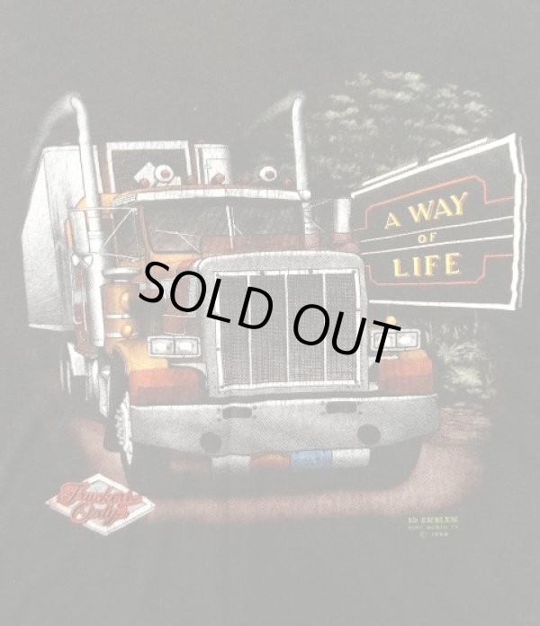画像3: 80'S TRUCKERS ONLY "3D EMBLEM" シングルステッチ 両面プリント 半袖 Tシャツ ブラック USA製 (VINTAGE)