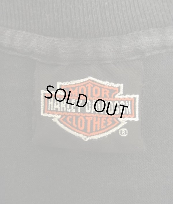 画像2: 80'S HARLEY DAVIDSON "SOUTHERN SPORTSWEAR INC" シングルステッチ 両面プリント 半袖 Tシャツ ブラック USA製 (VINTAGE)