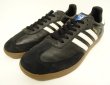 画像1: ADIDAS "SAMBA" ガムソール レザースニーカー ブラック/ホワイト (USED)