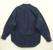 画像3: 90'S RALPH LAUREN "POSTBOY" ツイル 長袖 バンドカラーシャツ ネイビー (VINTAGE)