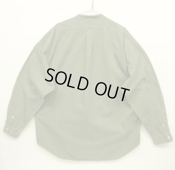 画像3: 90'S RALPH LAUREN "POSTBOY" ツイル 長袖 バンドカラーシャツ オリーブ (VINTAGE)