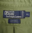 画像2: 90'S RALPH LAUREN "POSTBOY" ツイル 長袖 バンドカラーシャツ オリーブ (VINTAGE)