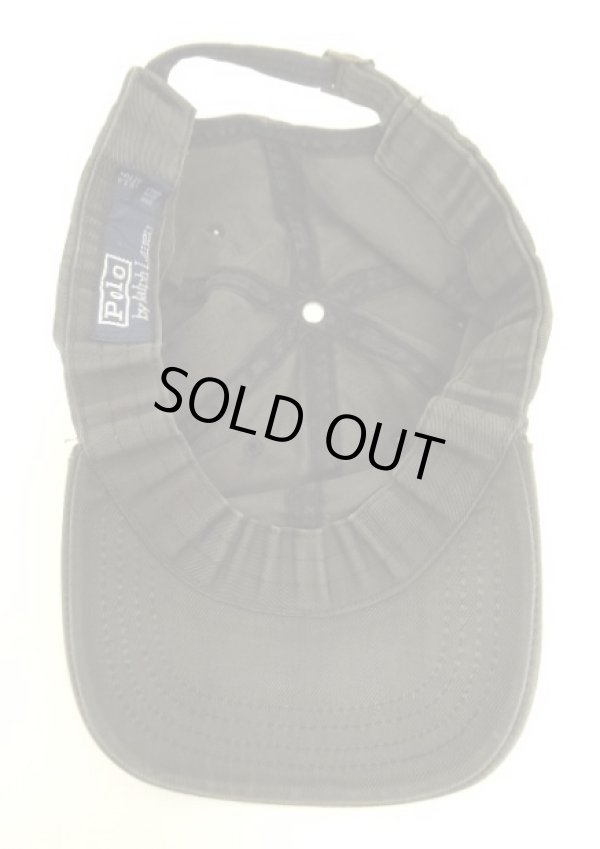 画像5: 90'S RALPH LAUREN "POLO SPORT" レザーロゴ ベースボールキャップ ブラック USA製 (VINTAGE)