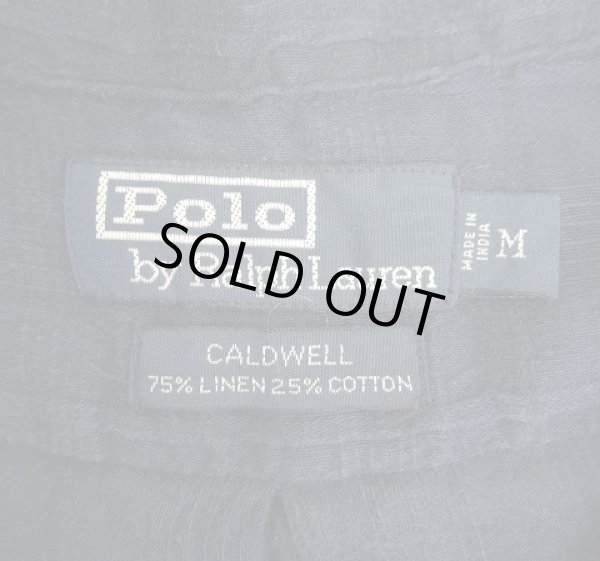 画像2: 90'S RALPH LAUREN "CALDWELL" リネン/コットン 半袖 オープンカラーシャツ ジャガードチェック (VINTAGE)