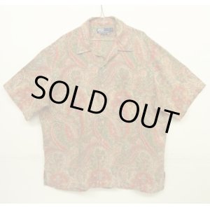 画像: 90'S RALPH LAUREN リネン 半袖 オープンカラーシャツ ペイズリー柄 (VINTAGE)