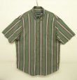 画像1: 90'S LANDS' END コットン 半袖 BDシャツ ストライプ (VINTAGE)