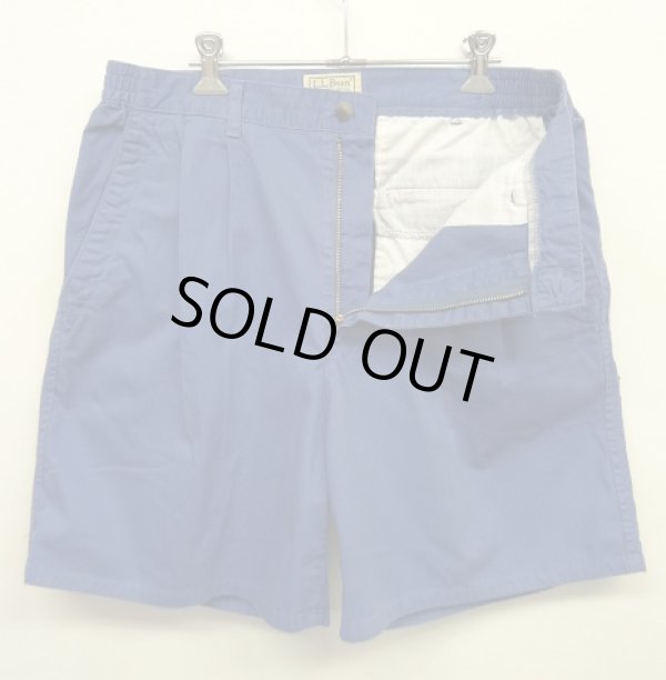 画像4: 80'S LL Bean ツープリーツ チノショーツ ブルー 42TALONジップ USA製 (VINTAGE)